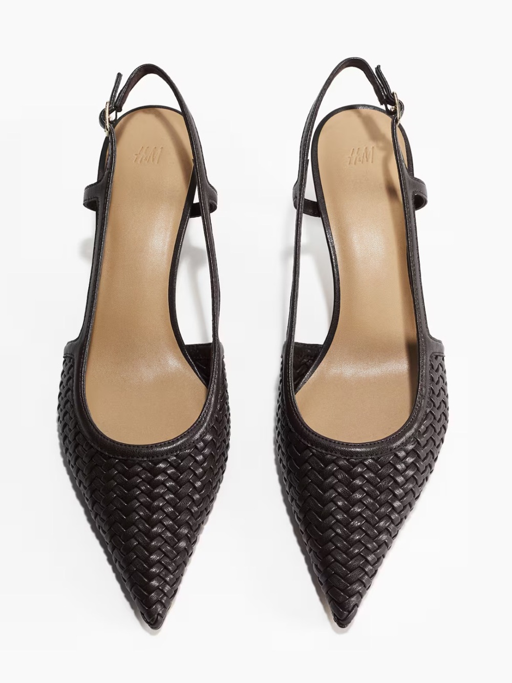 H&M Braided Slingback Pumps - Dark Brown